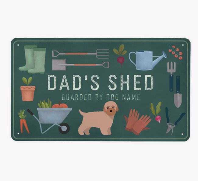 Dad's Shed: Personalised {breedFullName} Metal Garden Sign